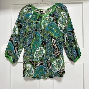 Banana Republic Paisley Blouse Top Size S